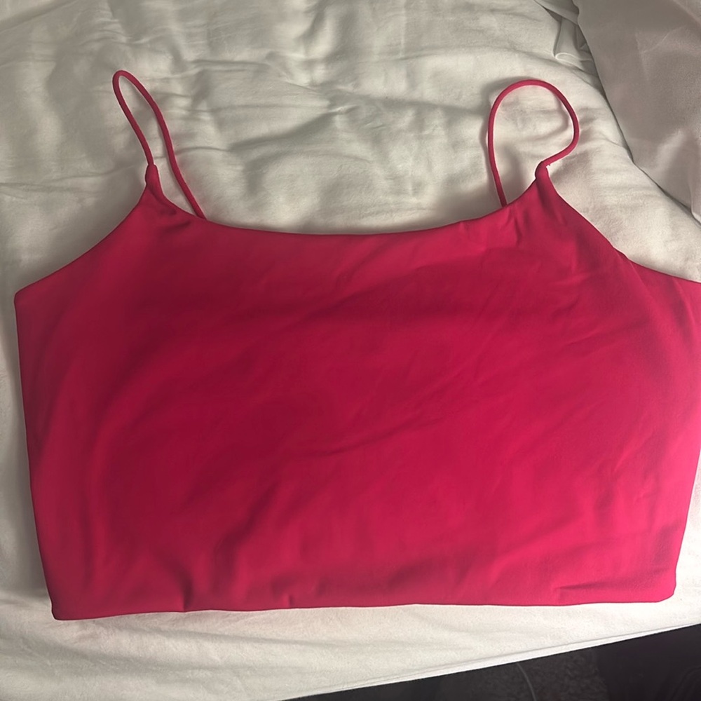 Super cute bright pink crop tank top